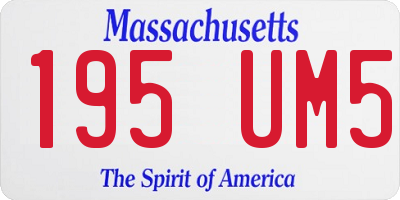 MA license plate 195UM5