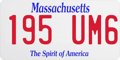 MA license plate 195UM6