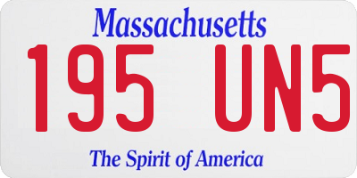 MA license plate 195UN5
