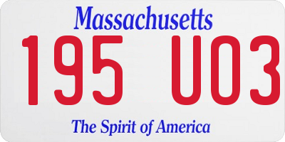 MA license plate 195UO3