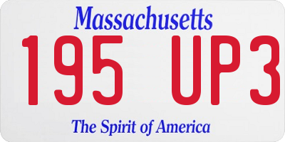 MA license plate 195UP3