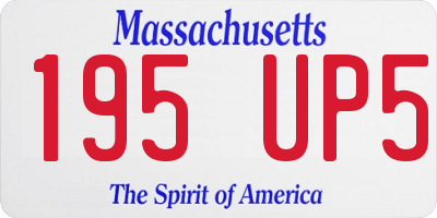 MA license plate 195UP5