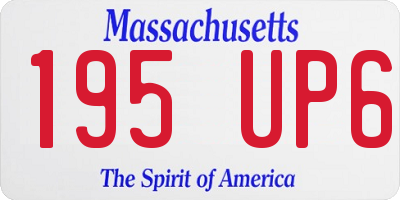 MA license plate 195UP6