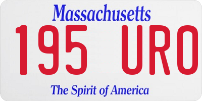 MA license plate 195UR0