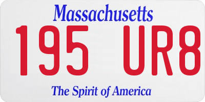 MA license plate 195UR8