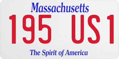 MA license plate 195US1