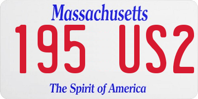 MA license plate 195US2