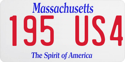MA license plate 195US4