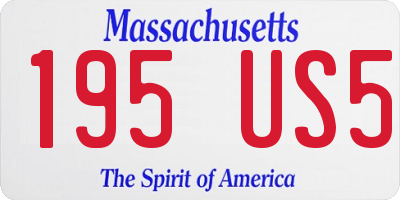 MA license plate 195US5