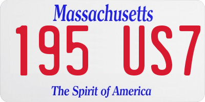 MA license plate 195US7