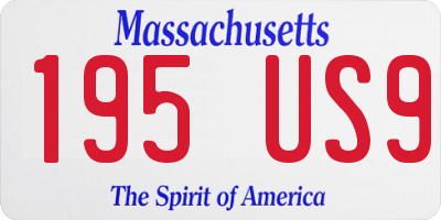 MA license plate 195US9