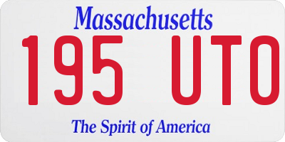 MA license plate 195UT0