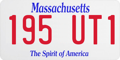 MA license plate 195UT1
