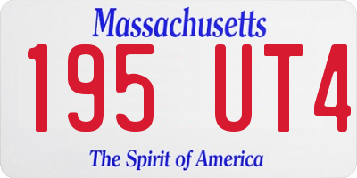 MA license plate 195UT4