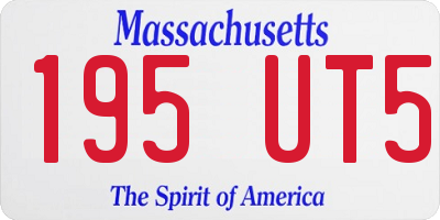 MA license plate 195UT5