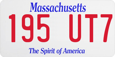 MA license plate 195UT7