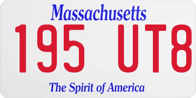 MA license plate 195UT8