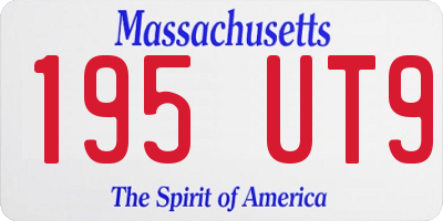 MA license plate 195UT9