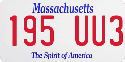 MA license plate 195UU3