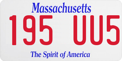 MA license plate 195UU5