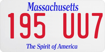MA license plate 195UU7