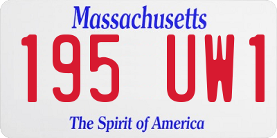 MA license plate 195UW1