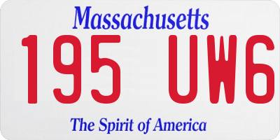 MA license plate 195UW6