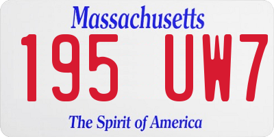 MA license plate 195UW7