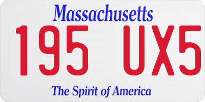 MA license plate 195UX5