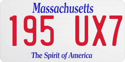 MA license plate 195UX7