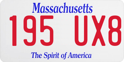 MA license plate 195UX8