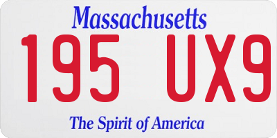 MA license plate 195UX9