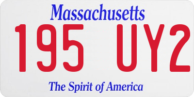 MA license plate 195UY2