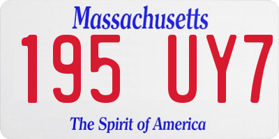 MA license plate 195UY7