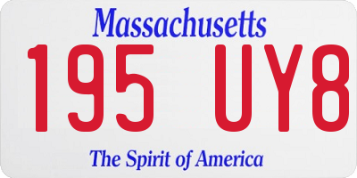 MA license plate 195UY8