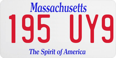 MA license plate 195UY9