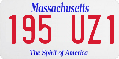 MA license plate 195UZ1