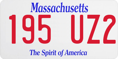 MA license plate 195UZ2
