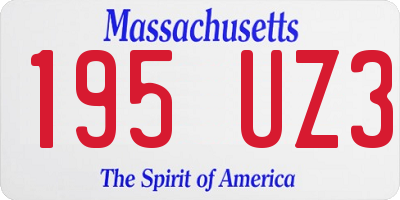 MA license plate 195UZ3