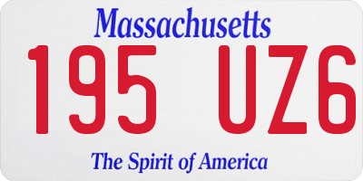 MA license plate 195UZ6