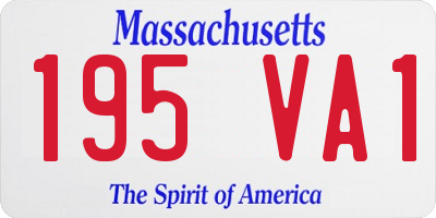 MA license plate 195VA1