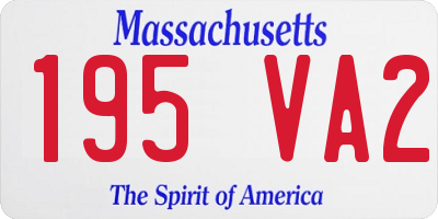 MA license plate 195VA2