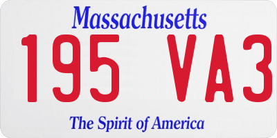 MA license plate 195VA3