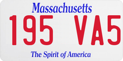 MA license plate 195VA5