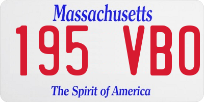 MA license plate 195VB0