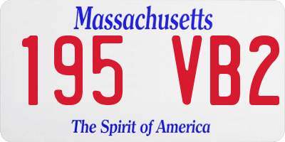 MA license plate 195VB2
