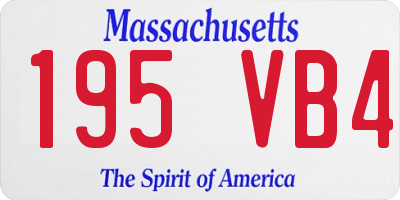 MA license plate 195VB4