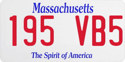 MA license plate 195VB5