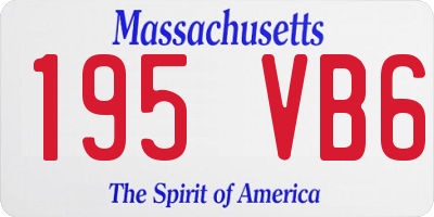 MA license plate 195VB6