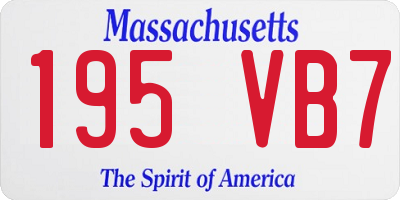 MA license plate 195VB7